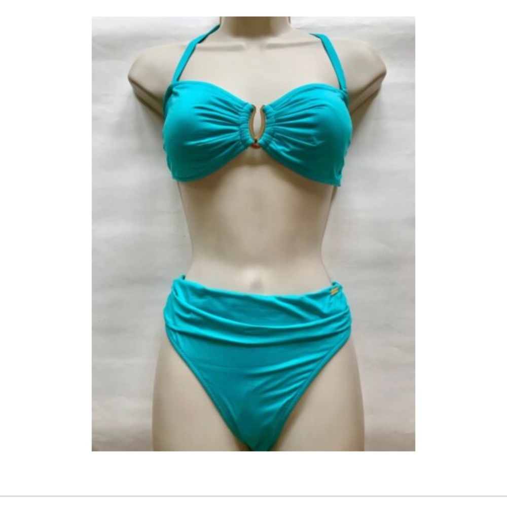 NWT Lascana Serena 2pc Wireless V-Split Bandeau Bikini Top & Bottom